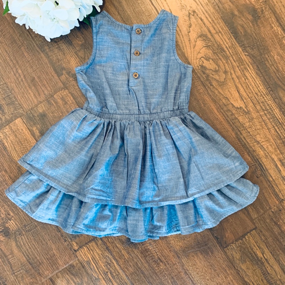 Summer Denim Colored Ruffled Dress - Picture 2 of 6